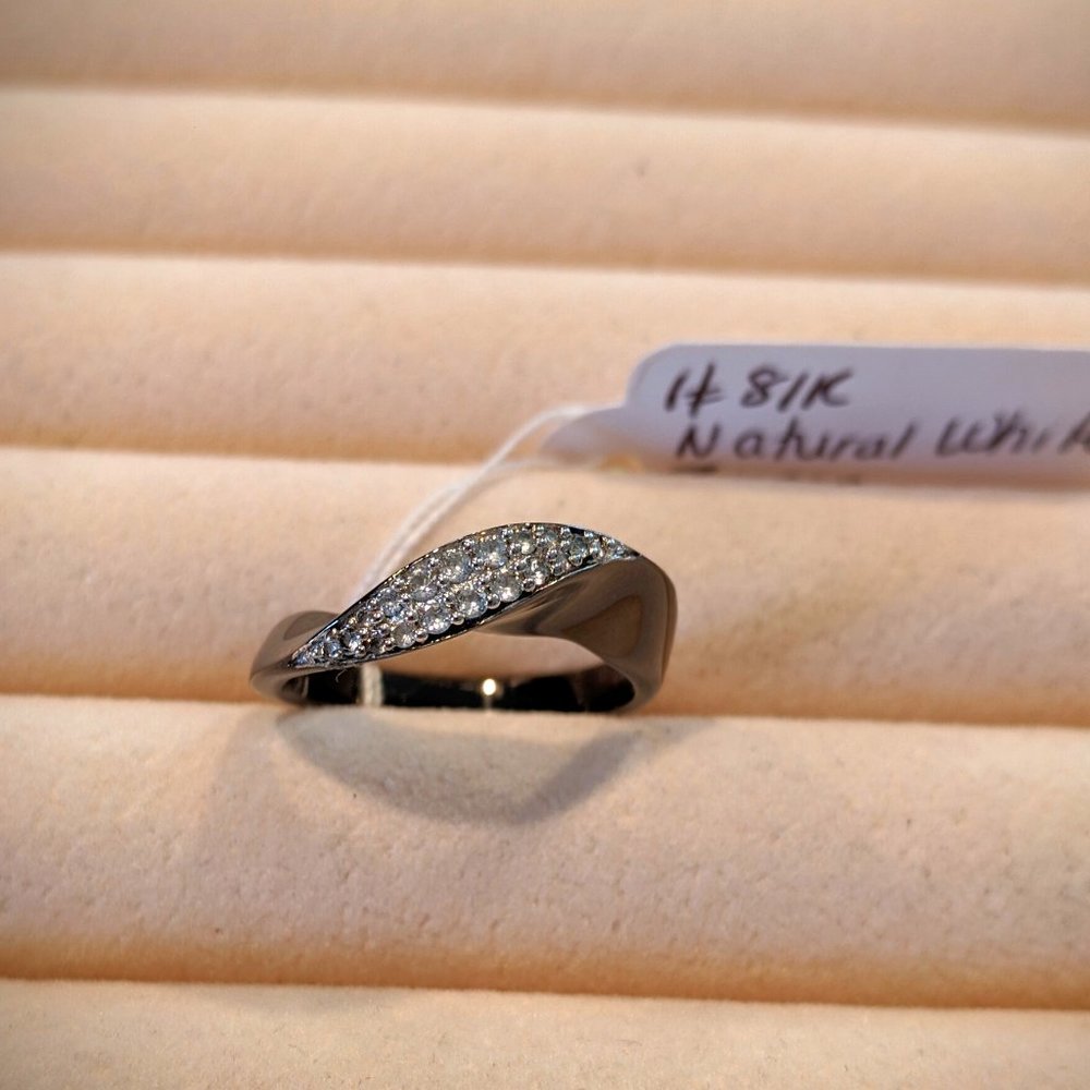 Natural White Zircon Ring